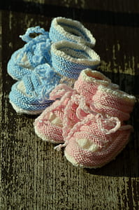 two toddler's pairs of crochet shoes thumbnail