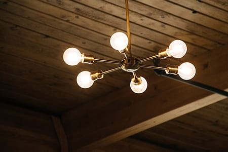 Lighted Brass Chandelier thumbnail