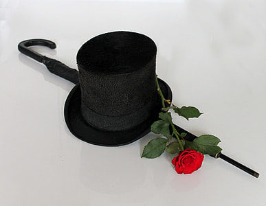 red rose with umbrella and hat thumbnail