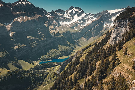 aerial photography of brown and black mountain at daytime thumbnail