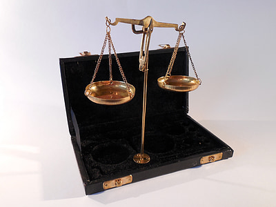 gold-colored balance weighing scale with case thumbnail