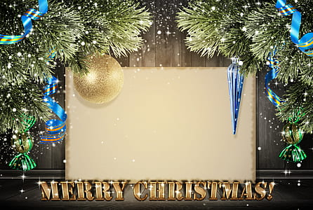 gold-colored bauble with Merry Christmas text overlay thumbnail