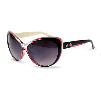 women's black and red framed black lens sunglasses thumbnail