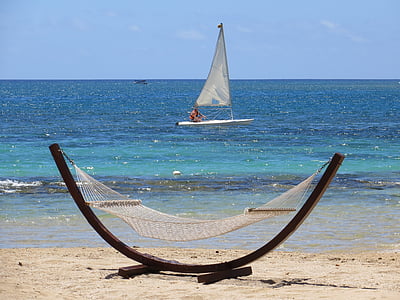 hammock on beach sand thumbnail