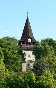 Belfry of the Gothic church in Miskolc, Hungary thumbnail