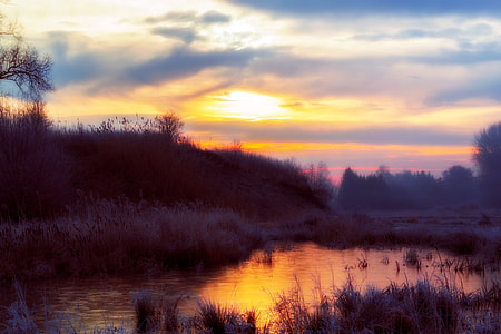 landscape photo of lake during golden hour thumbnail