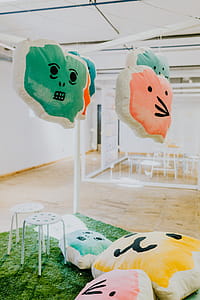 Poland shaped pillows with faces thumbnail