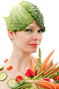 woman using vegetables as accessories illustration thumbnail