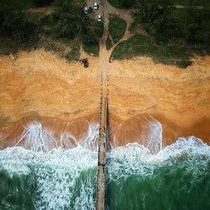 Four Cars Near the Body of Water thumbnail