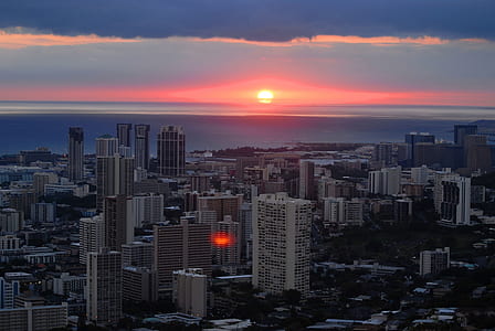 city, dawn, sky, sunset thumbnail