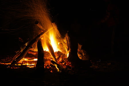 bonfire in dark place thumbnail