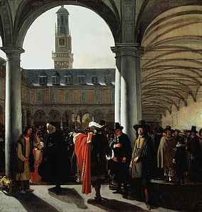 Courtyard of Amsterdam Stock Exchange in 1653 in the Netherlands thumbnail