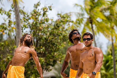 thee topless men outdoor thumbnail