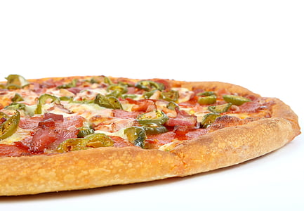 photo of pizza with tomato and leaf thumbnail
