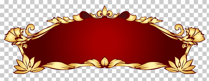 Banner Transparent Red Deco Banner Floral Frame Illustration