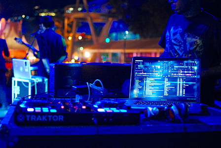 people, lights, night, laptop thumbnail