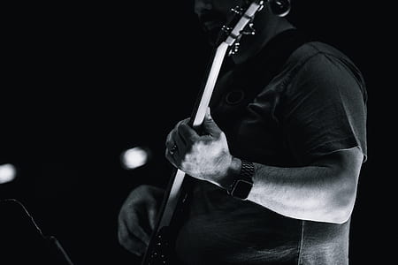 grayscale photo of guitarist thumbnail