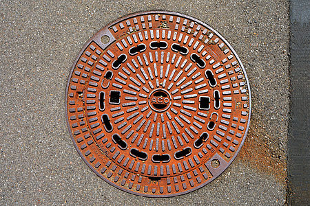 brown metal manhole on floor thumbnail