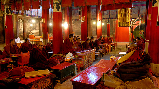 monk talking each other while meditating thumbnail