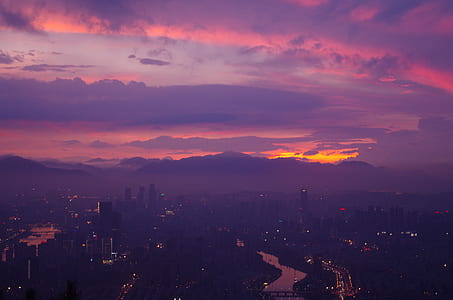 city skyline during sunset thumbnail