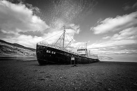 Grayscale Photo of Ship thumbnail