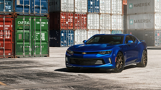 blue Chevrolet Camaro coupe thumbnail