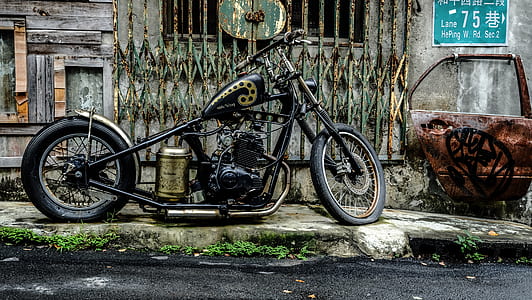 black chopper motorcycle thumbnail