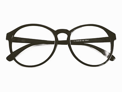 eyeglass with black frame in white background thumbnail
