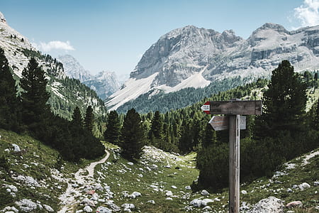 landscape photography of mountain alps with signage thumbnail