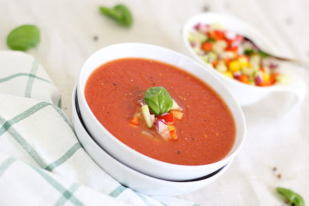 vegetable soup on white ceramic bowl thumbnail