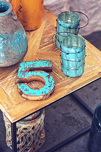 blue glass jar besides 5 wall decor thumbnail