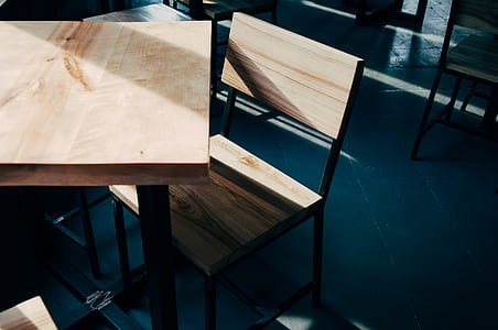 brown wooden chair and table thumbnail