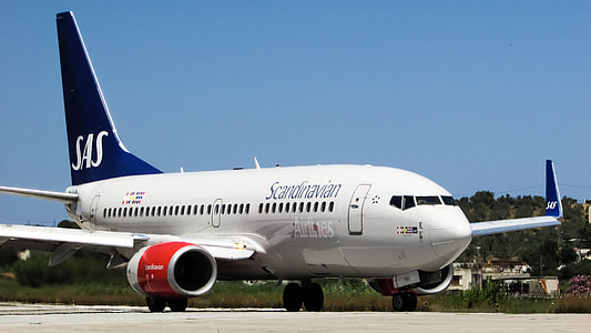 white SAS airliner thumbnail
