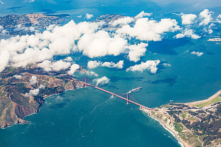 The San Francisco Golden Gate Bridge Captured from Airplane thumbnail