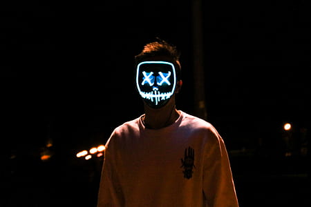 portrait, light, man, hoodie, mask thumbnail