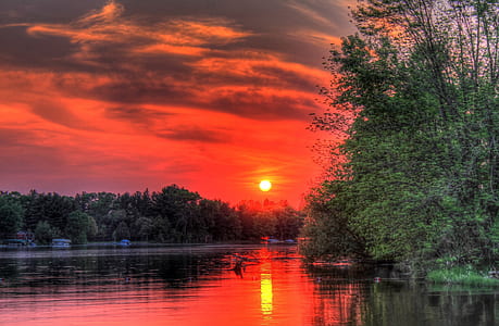 Scenic View of Lake during Sunset thumbnail