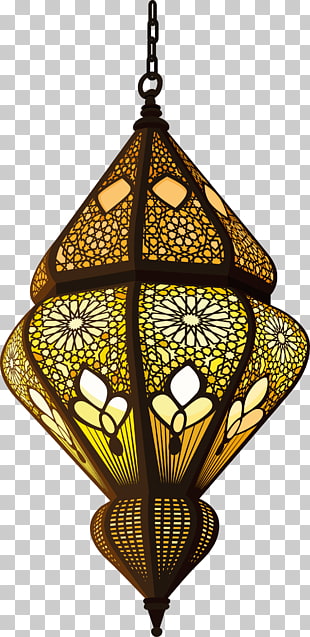Quran Islam Allah Sufism Muslim, Islam decorative lamp, yellow and white floral mosaic pendant lamp PNG clipart