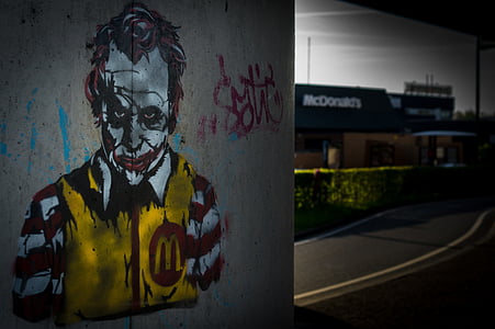 Heath Ledger The Joker x Ronald McDonald graffiti thumbnail