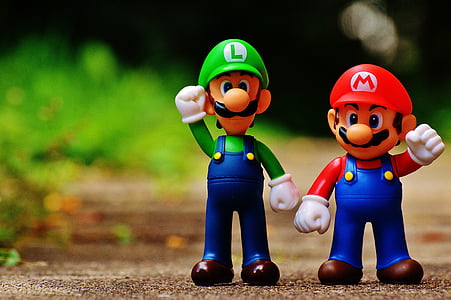 selective focus photography of Mario and Luigi figurines thumbnail