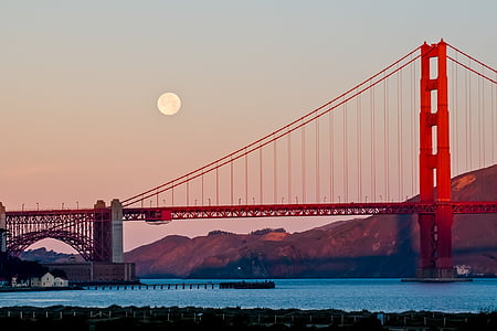 Golden Gate bridge at golden hour thumbnail