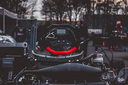 close-up photo of black go-kart thumbnail
