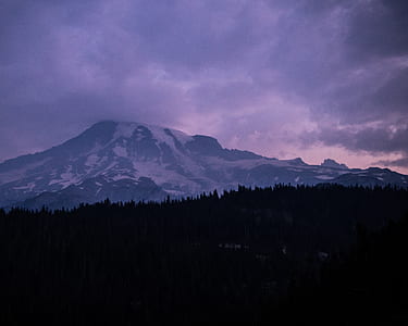 gray mountains covered with snow thumbnail