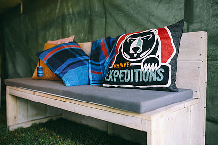 Interior of military styled tent thumbnail