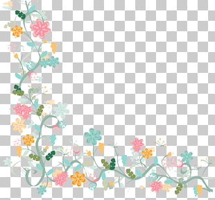 Flower Watercolor painting, Watercolor floral border background material, green and yellow floral PNG clipart