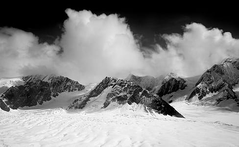 grayscale photography of mountain thumbnail