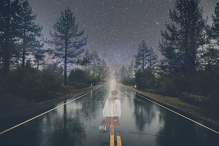 woman between concrete pavement thumbnail