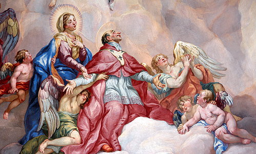 cover painting, intercessory prayer, religion, holy virgin mary, catholic church, faith thumbnail
