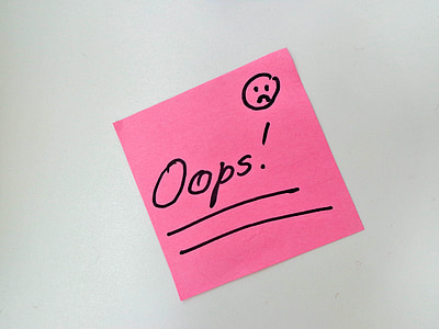 pink and black Oops! printed sticky note thumbnail