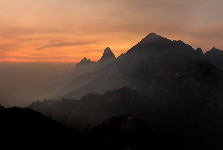 silhouette of mountains during golden hour photography thumbnail