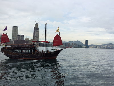 brown Chinese boat on body of water thumbnail